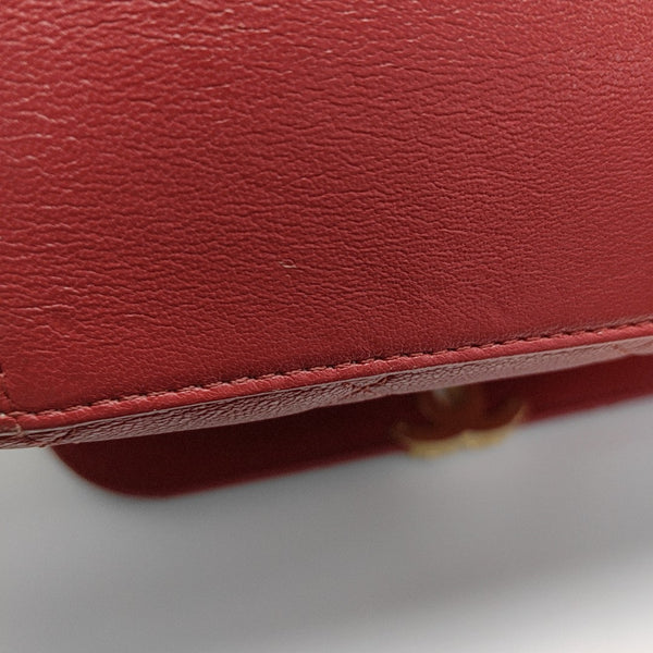 CHAIN INFINITY TOP HANDLE Medium Quilted Lambskin Red