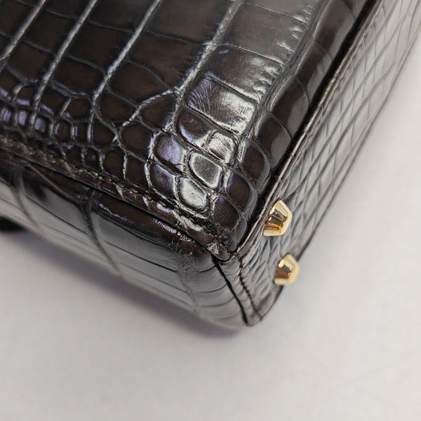 Lady Dior Mini Crocodile Brown