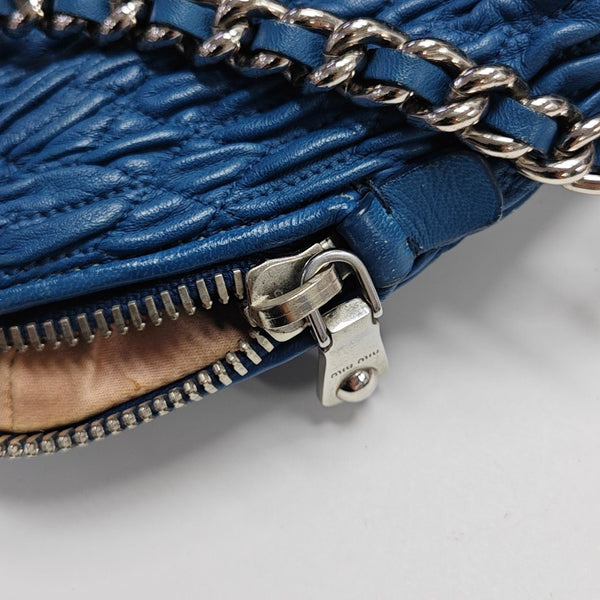 Quilted Lambskin Shoulder Bag Blue