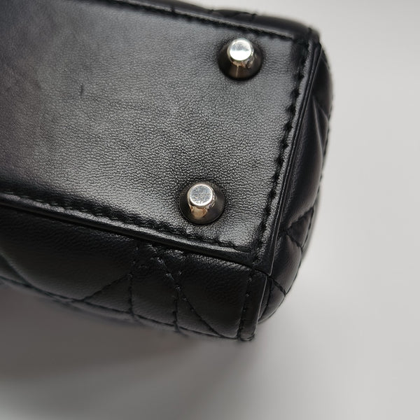 Lady Dior Mini Cannage Lambskin Black