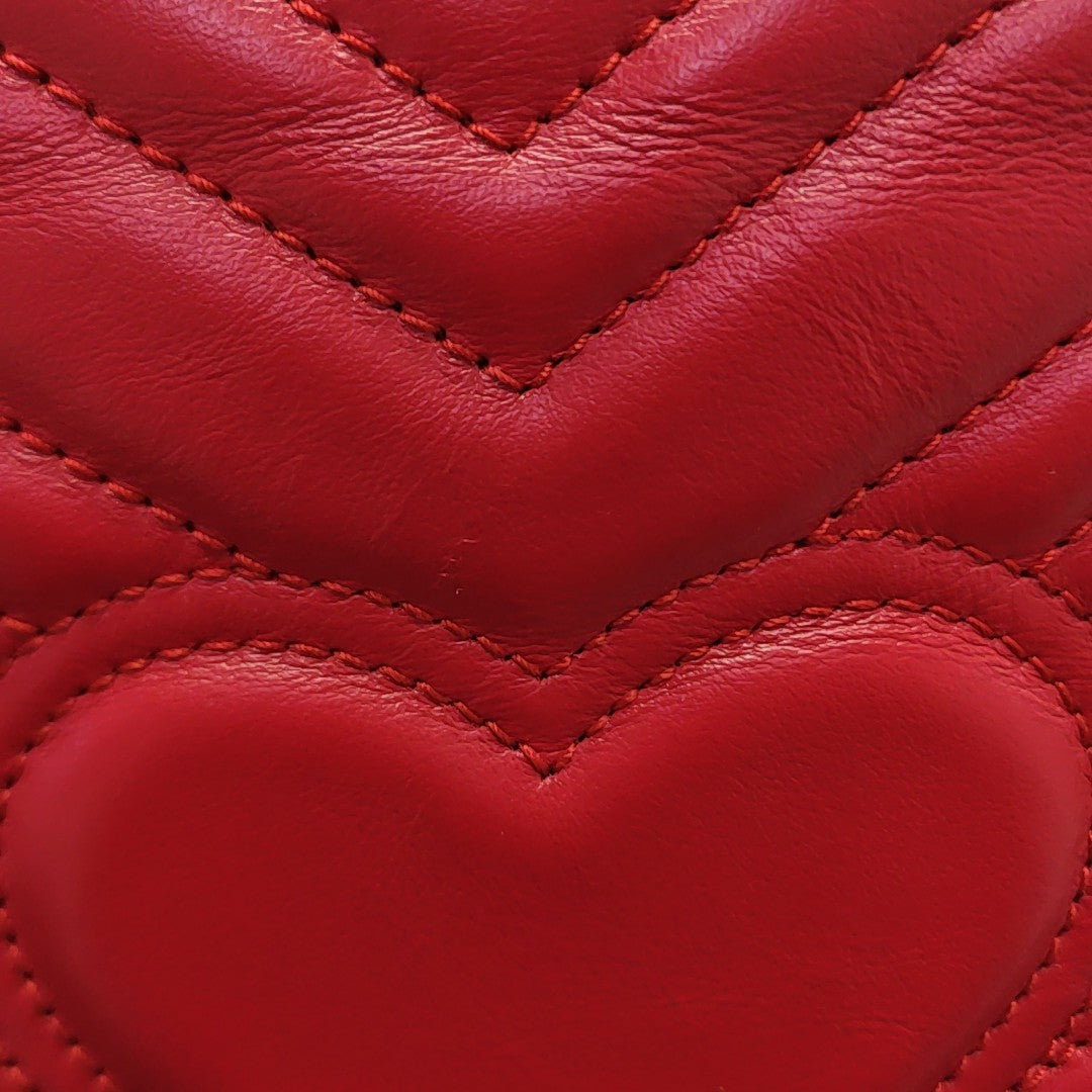 GG Marmont Small Quilted Calfskin Red