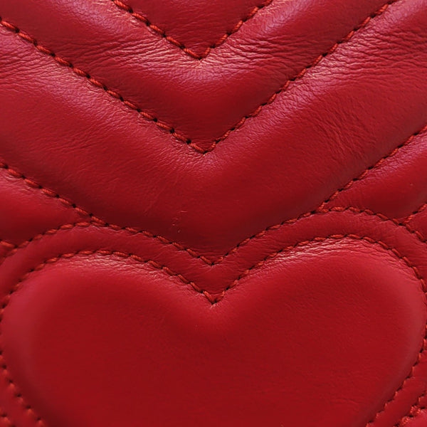 GG Marmont Small Quilted Calfskin Red