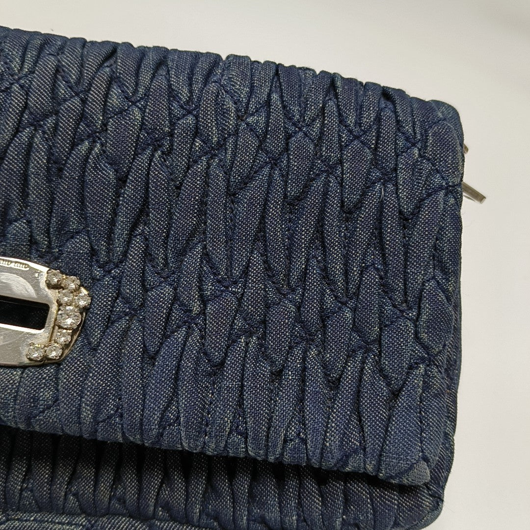 Crystal Quilted Denim Blue