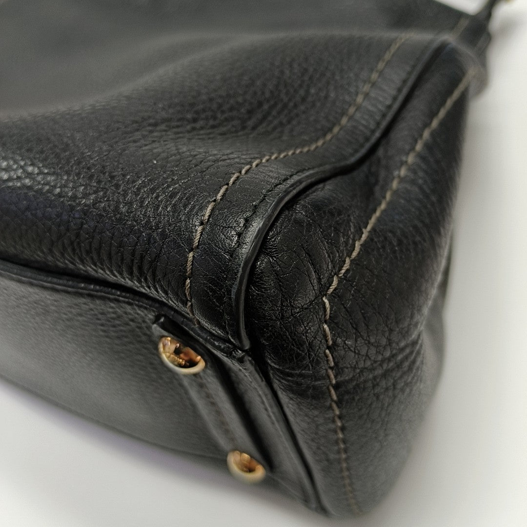 Calfskin Shoulder Bag Black