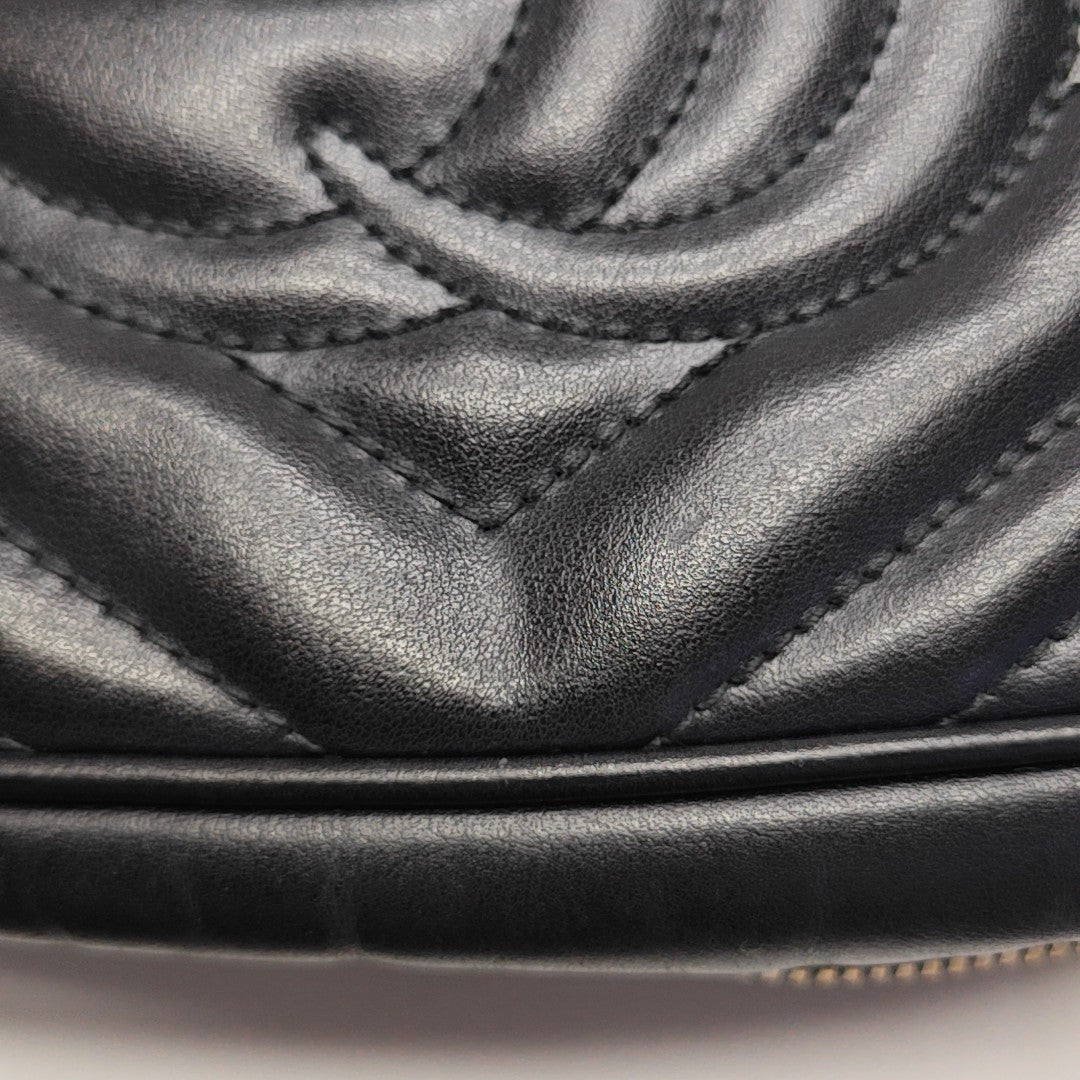 GG Marmont Small Quilted Calfskin Black