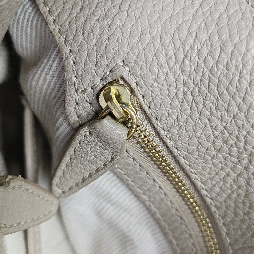 Calfskin Shoulder Bag Beige