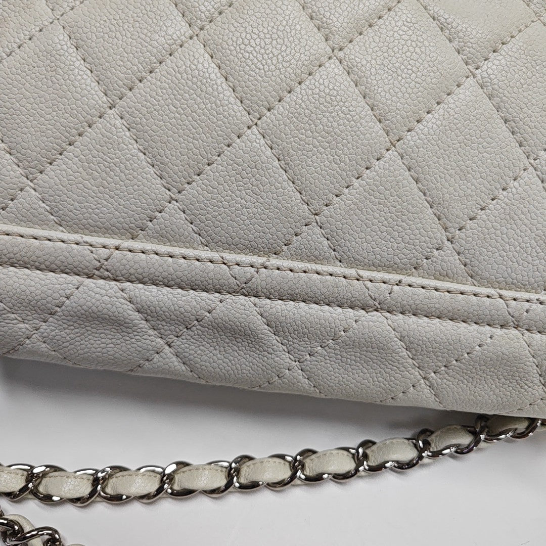 Quilted Grained Calfskin White
