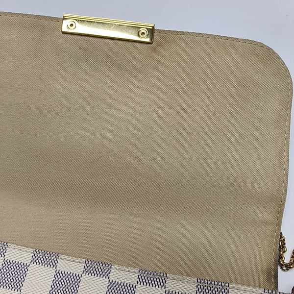 FAVORITE PM Damier Azur Coated Canvas White
