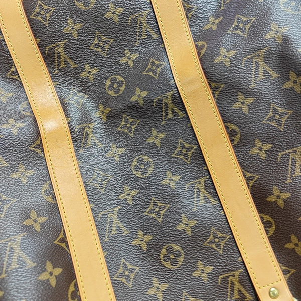 KEEPALL 50 Monogram Coated Canvas Brown