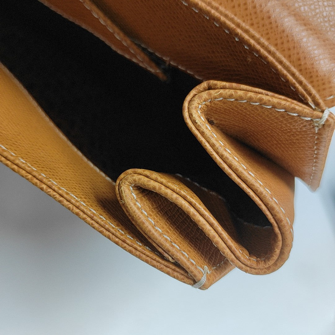 Calfskin Top Handle Bag Brown
