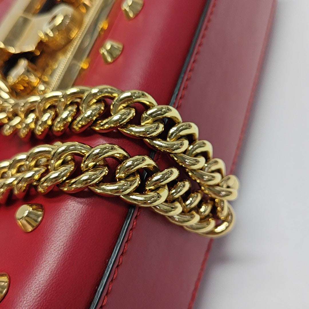Padlock Small Calfskin Red