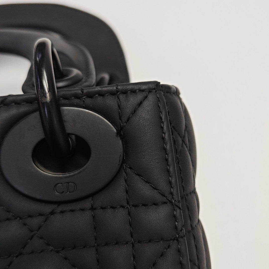 Lady Dior Mini Cannage Calfskin Black