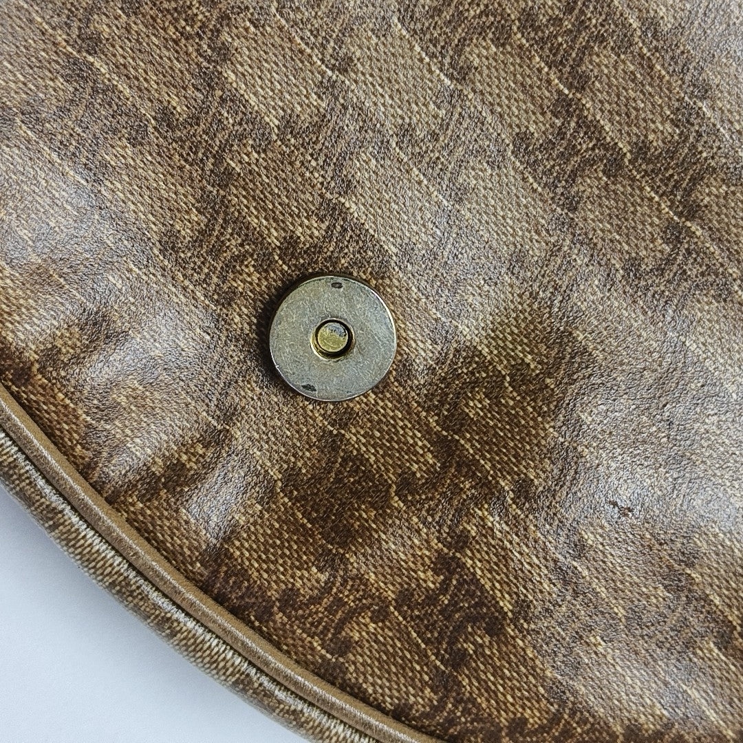 Coated Canvas Shoulder Bag Beige