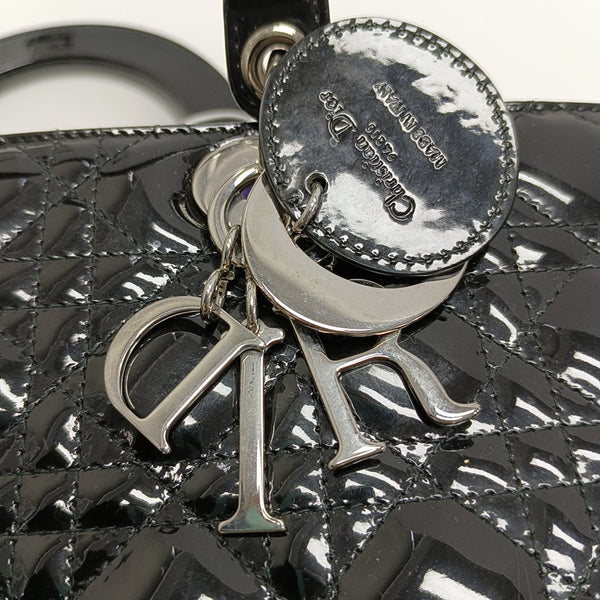 Lady Dior Large Cannage Patent Leather Black