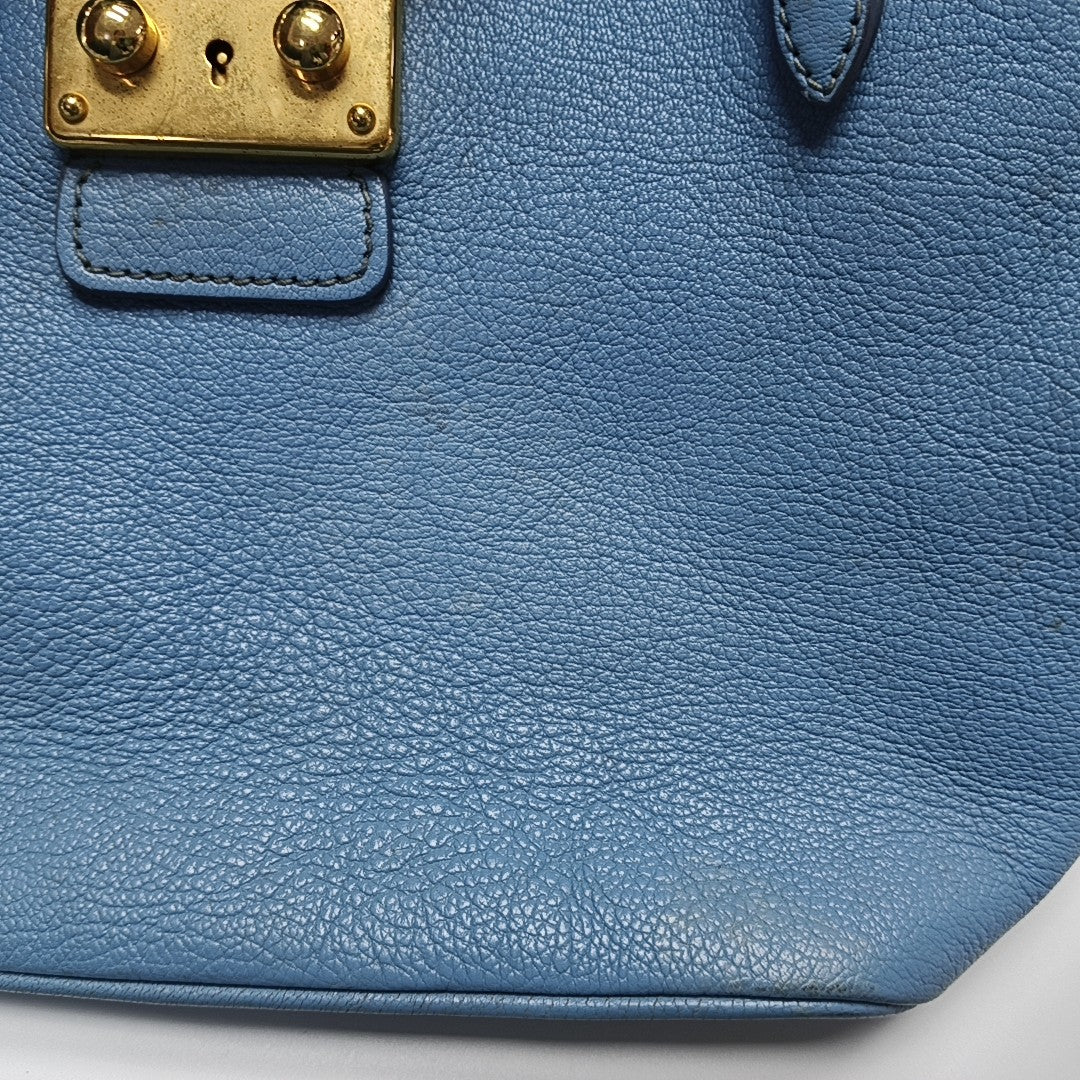 Calfskin Tote Bag Blue