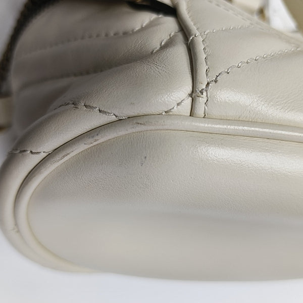 GG Marmont Mini Quilted Calfskin White