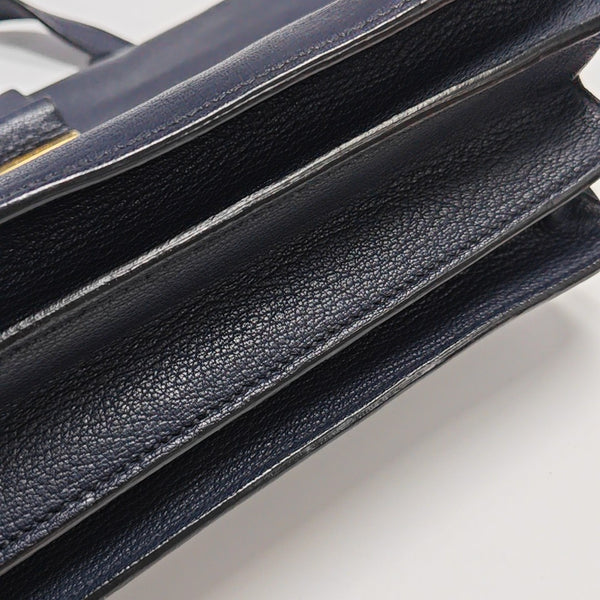 Calfskin Top Handle Bag Blue