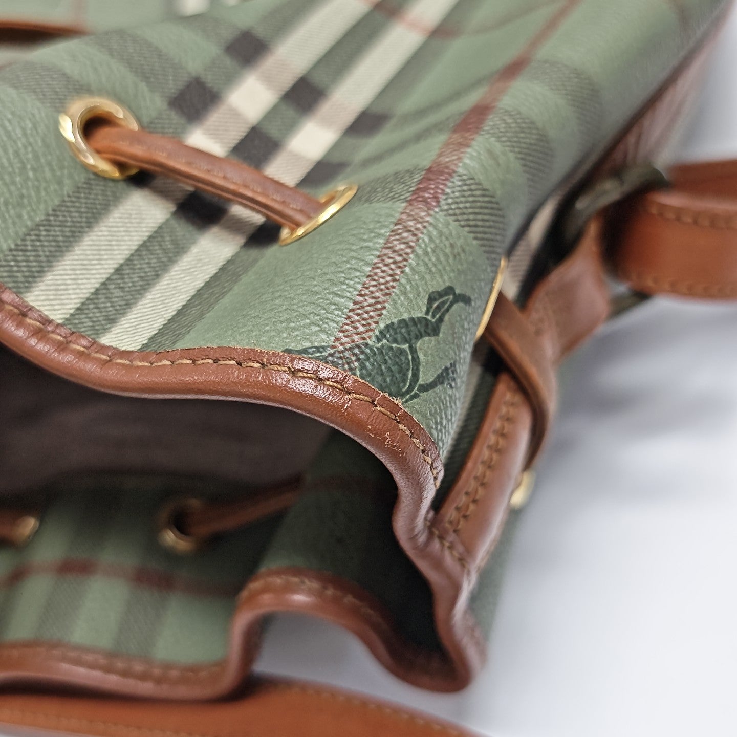 Coated Canvas Bucket Bag Green