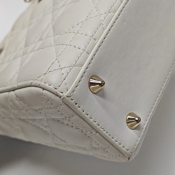Lady Dior Small Cannage Lambskin White