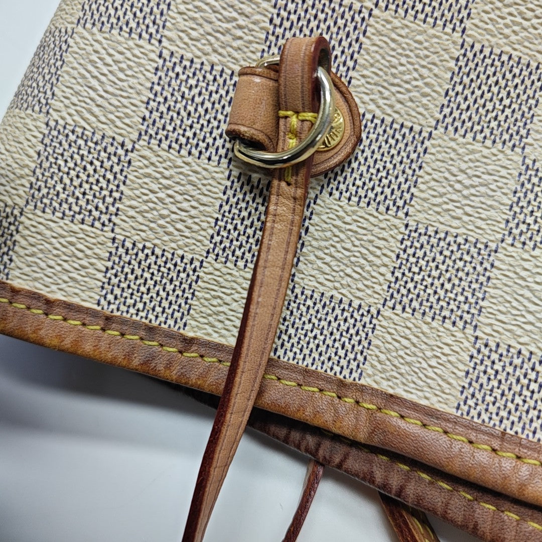 NEVERFULL MM Damier Azur Coated Canvas White