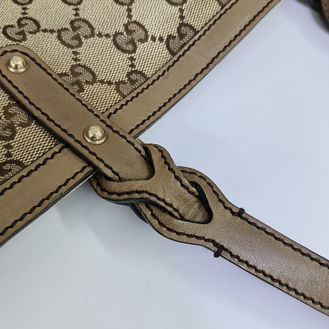 Monogram Canvas Shoulder Bag Brown