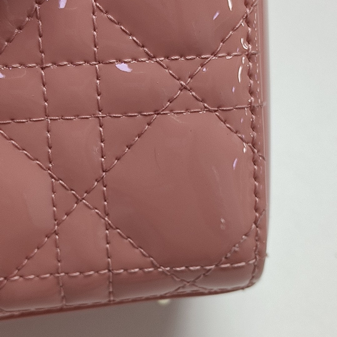 Lady Dior Small Cannage Patent Leather Red