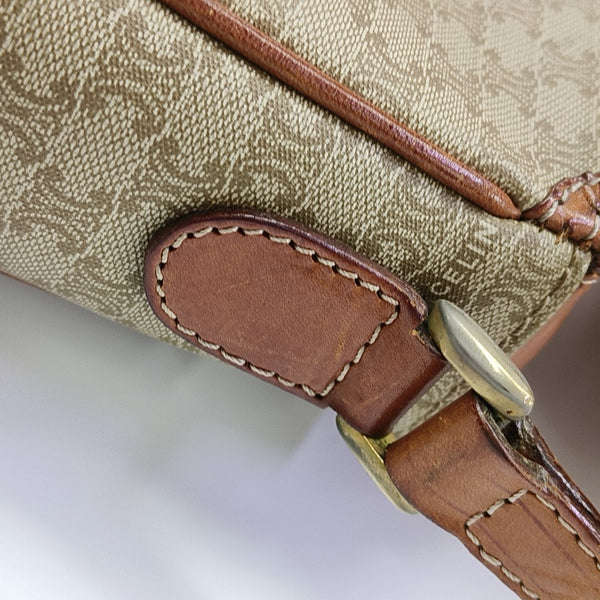 Coated Canvas Shoulder Bag Beige