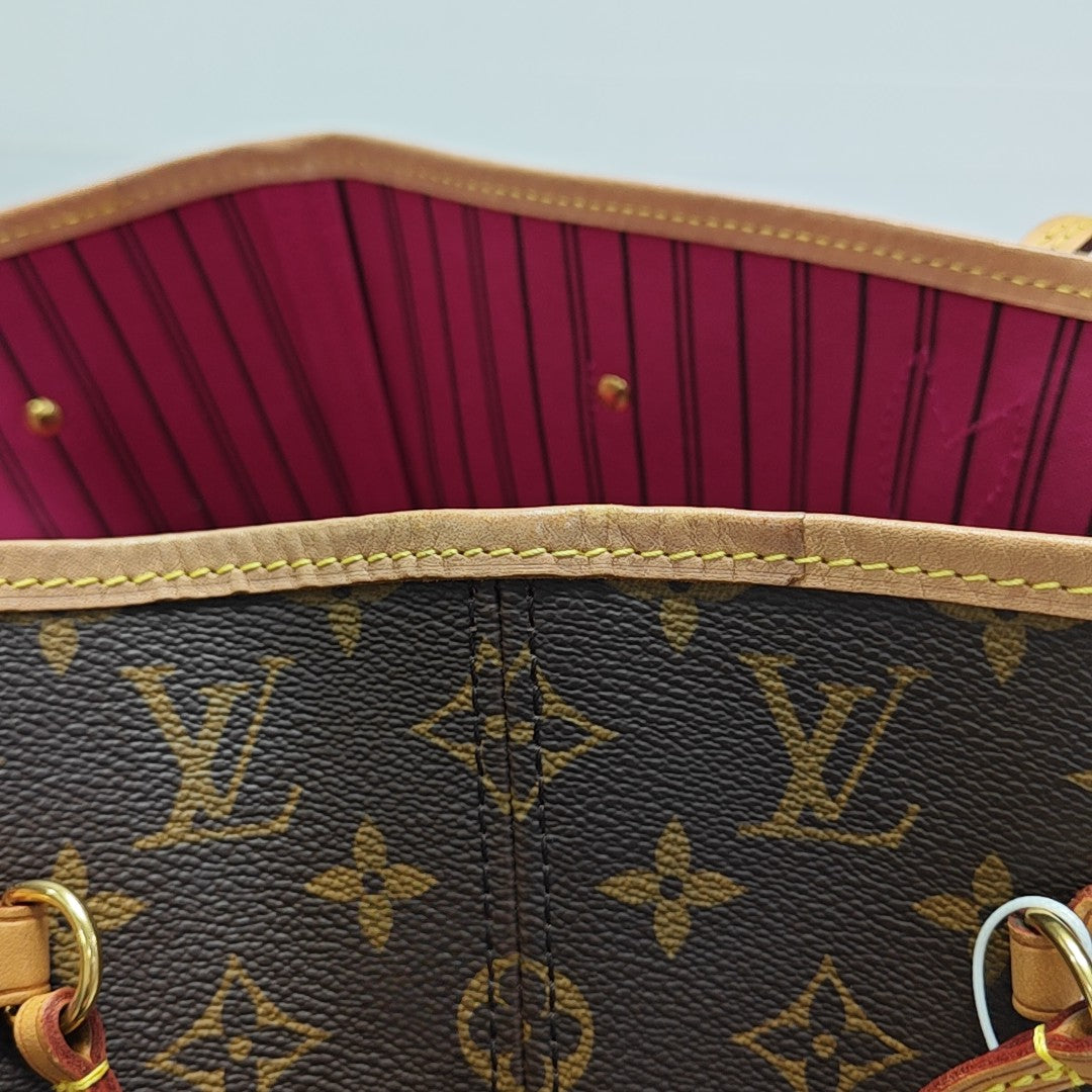 NEVERFULL MM Monogram Coated Canvas Brown