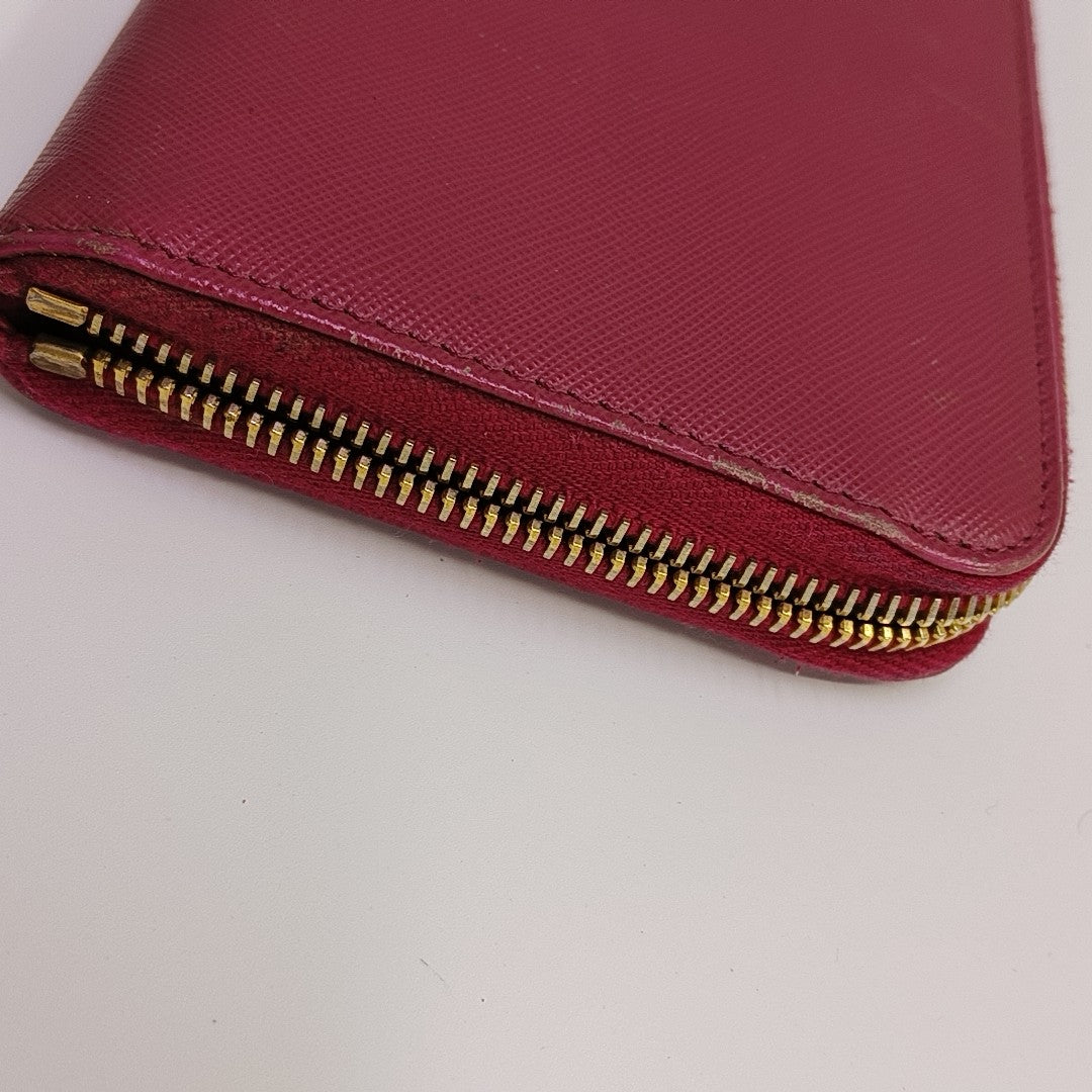 Zippy Wallet Saffiano Calfskin Red Wallet