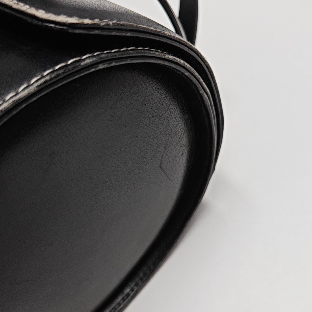 Calfskin Top Handle Bag Black