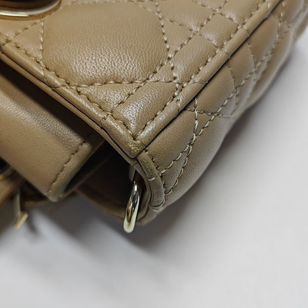 Lady D-Joy Small Cannage Lambskin Beige