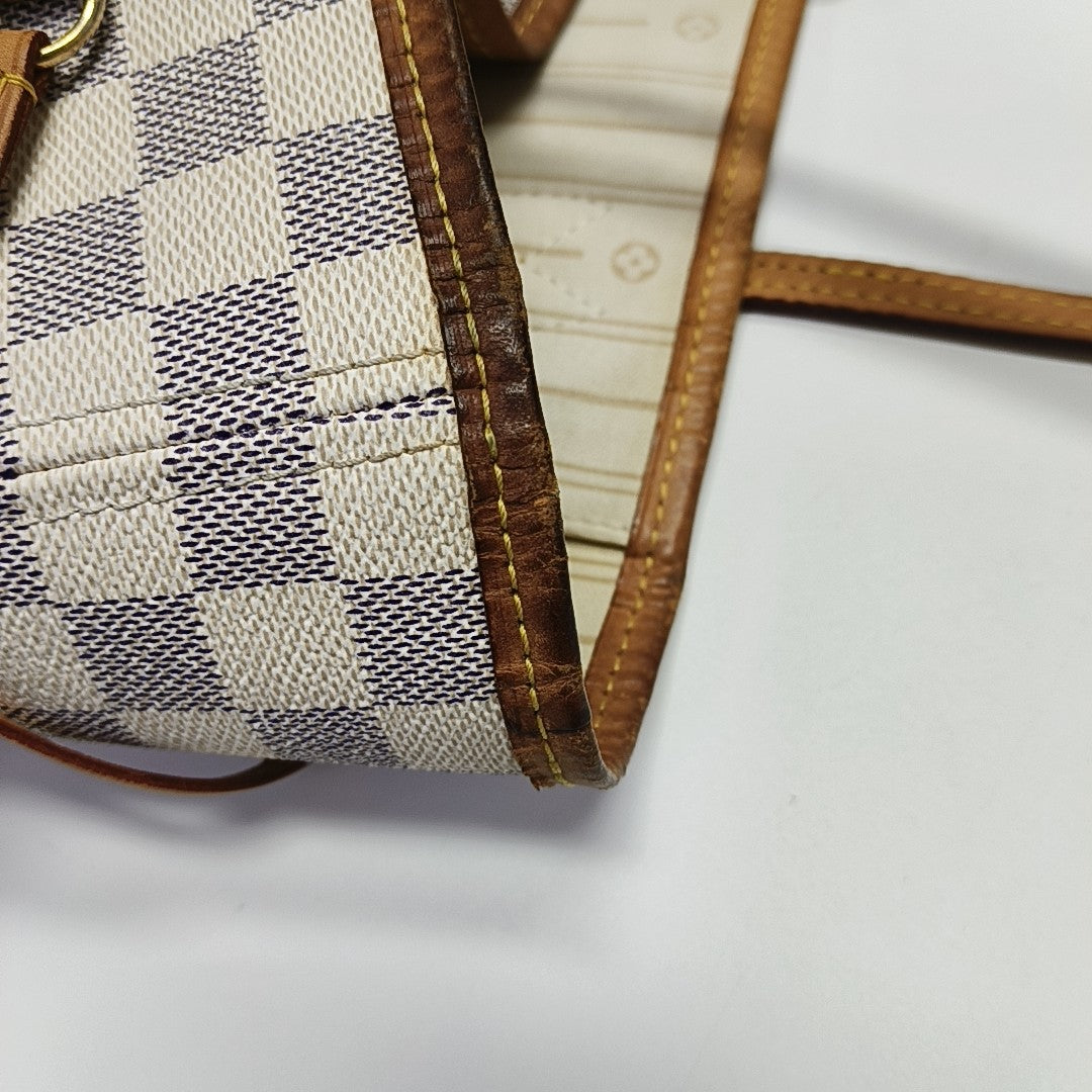 NEVERFULL MM Damier Azur Coated Canvas Beige