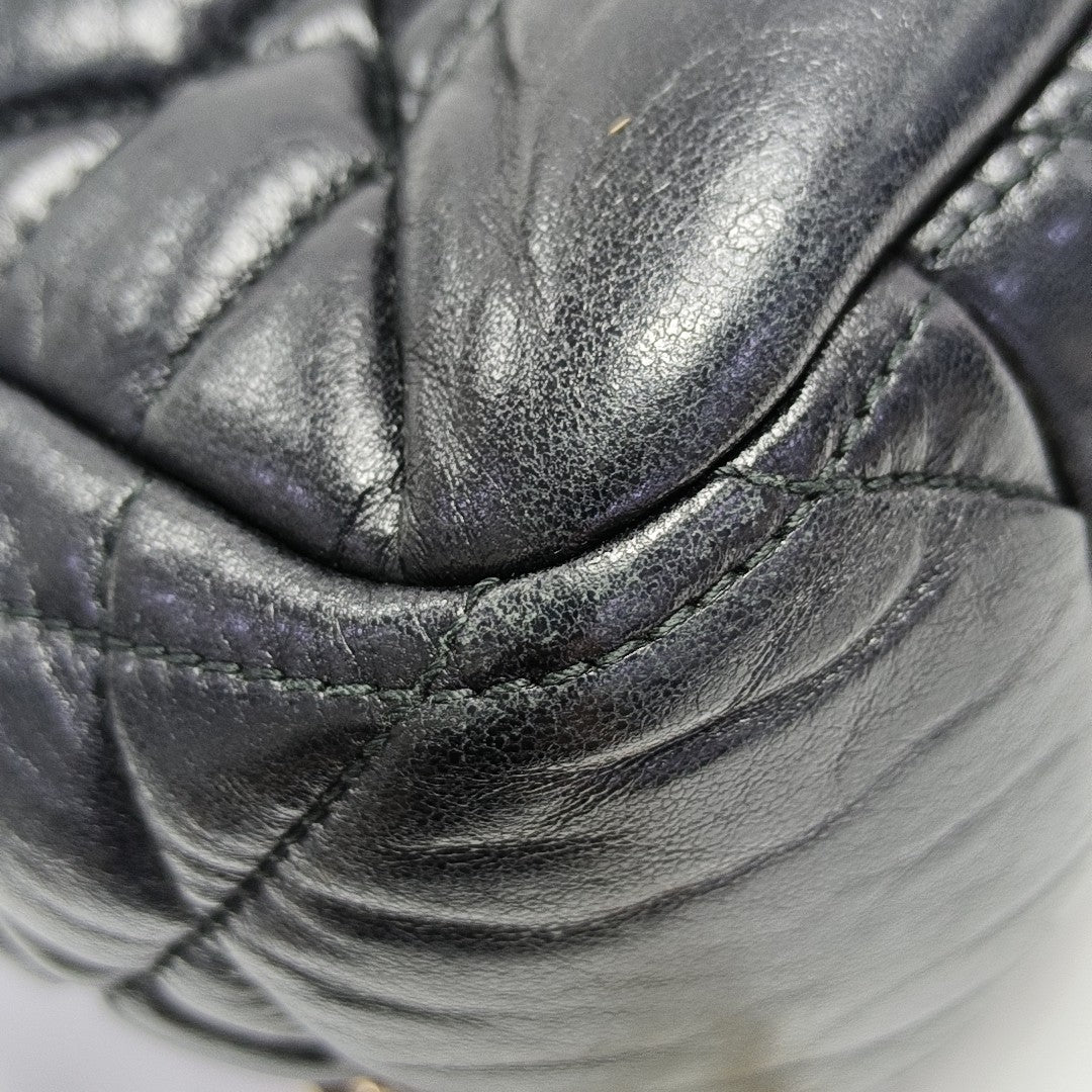 Cannage Lambskin Shoulder Bag Black