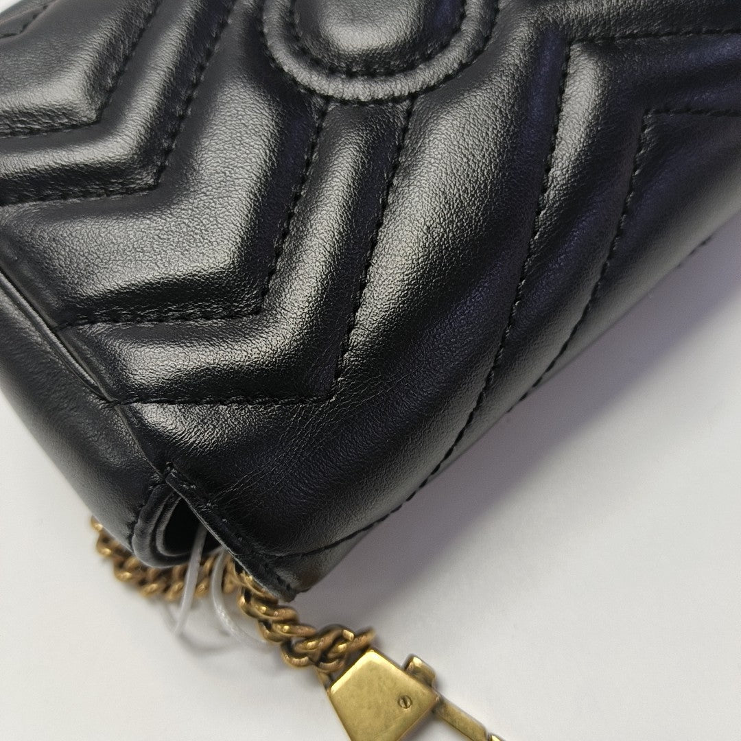 GG Marmont Mini Quilted Calfskin Black