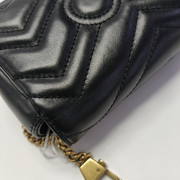 GG Marmont Mini Quilted Calfskin Black