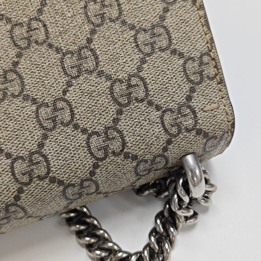 Dionysus Mini Monogram Coated Canvas Beige