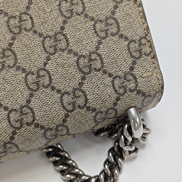 Dionysus Mini Monogram Coated Canvas Beige