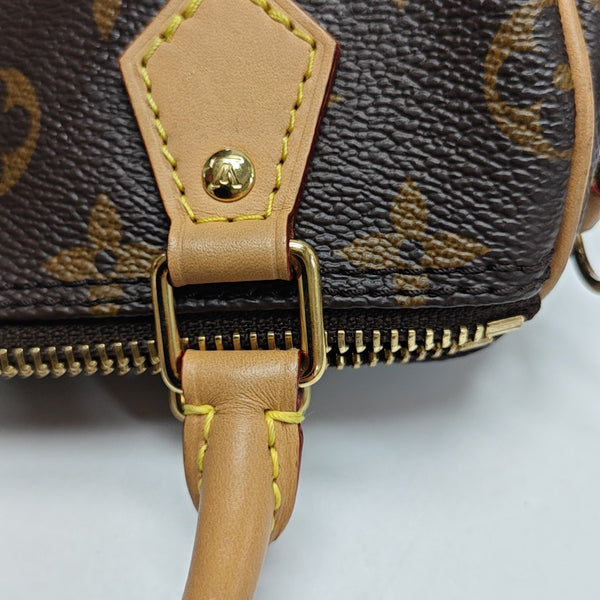 SPEEDY Nano Monogram Coated Canvas Brown