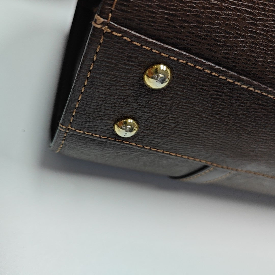 Calfskin Top Handle Bag Brown