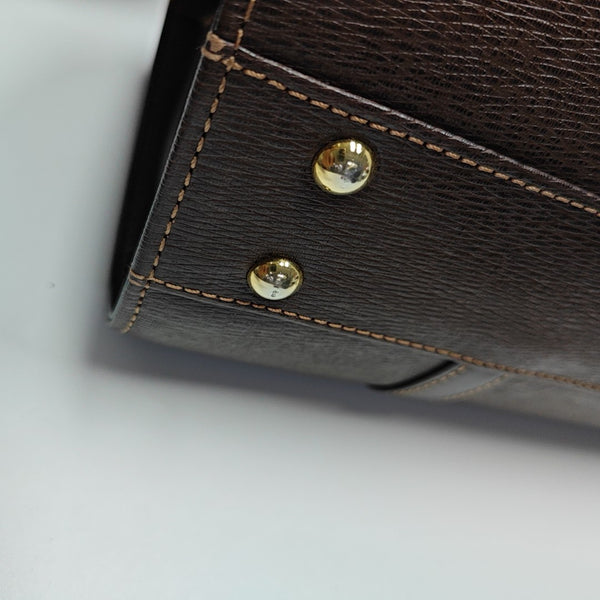 Calfskin Top Handle Bag Brown