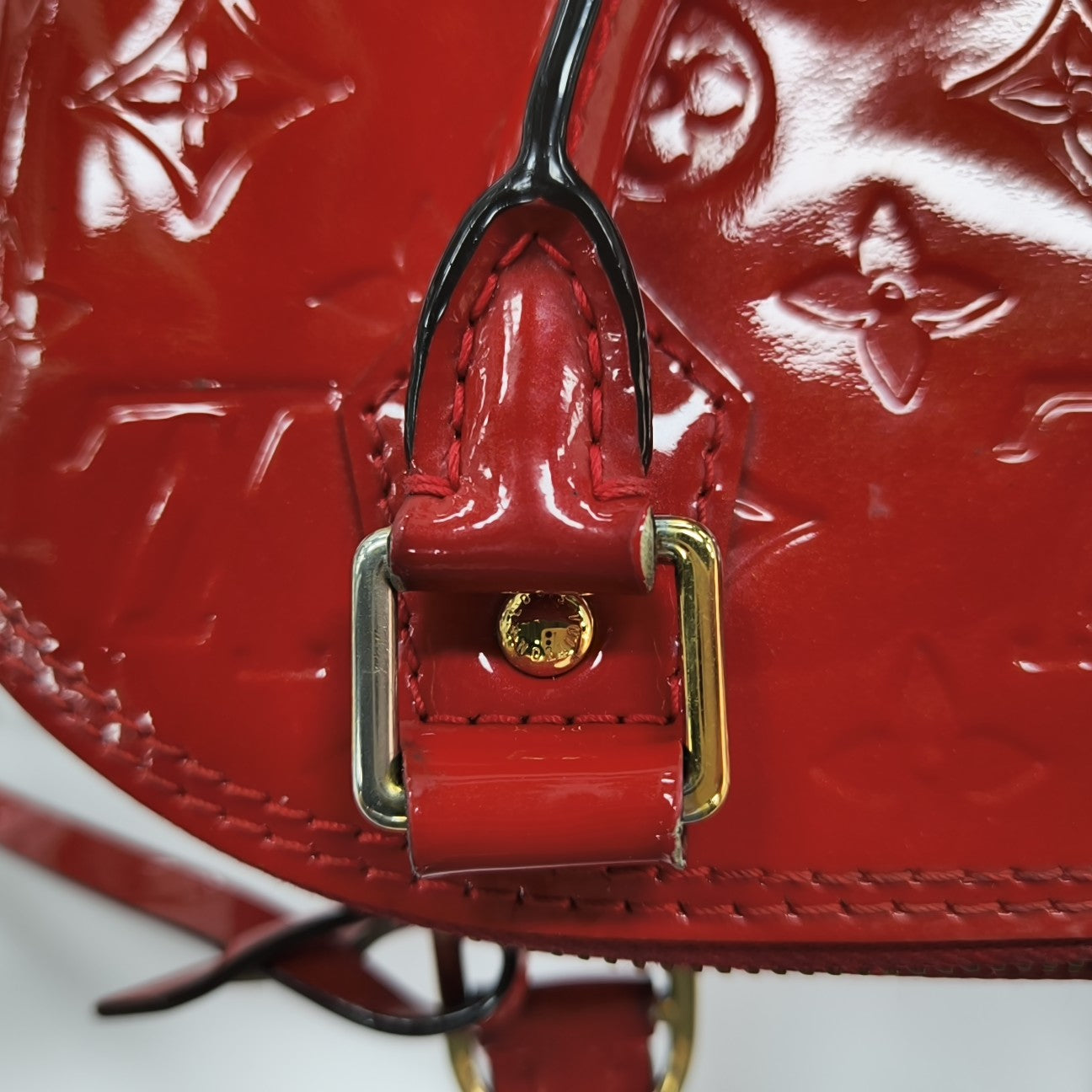 ALMA BB Monogram Patent Leather Red