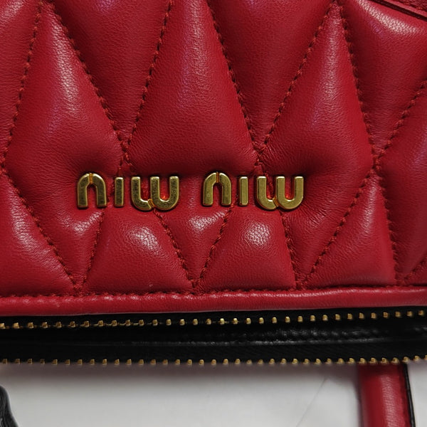 Quilted Lambskin Tote Bag Red
