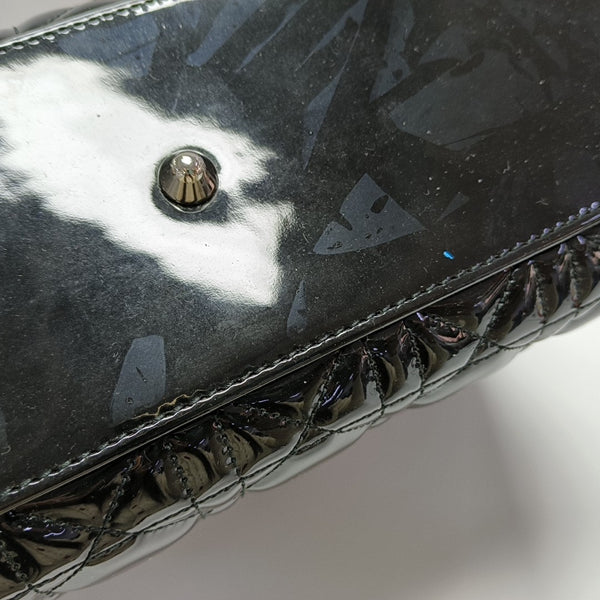 Lady Dior Large Cannage Patent Leather Black