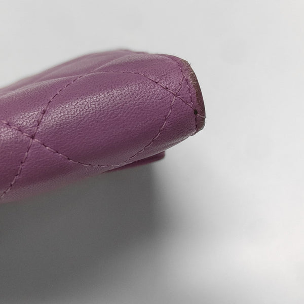 Quilted Lambskin Wallet Purple