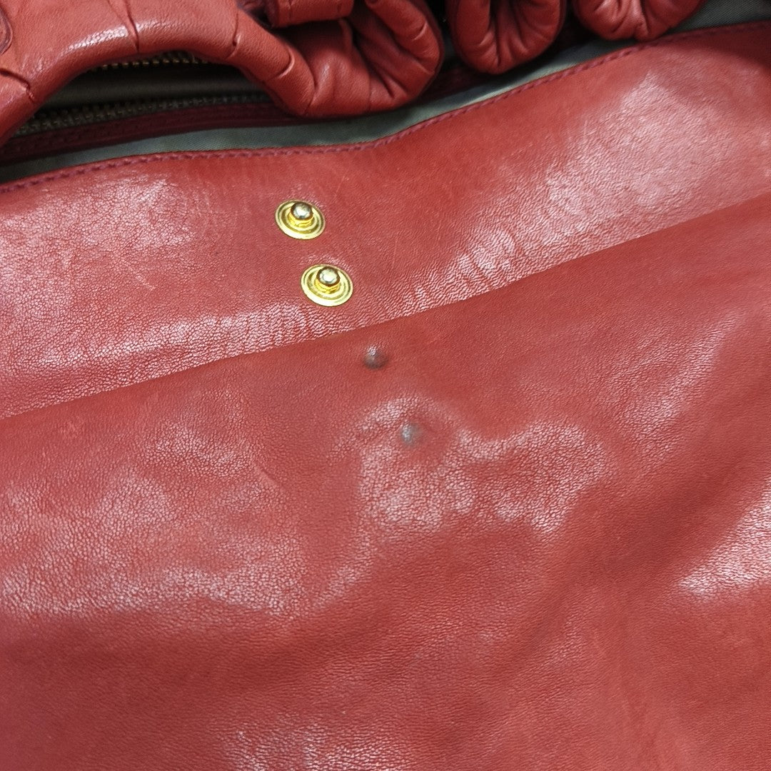 Miu Coffer Quilted Lambskin Red