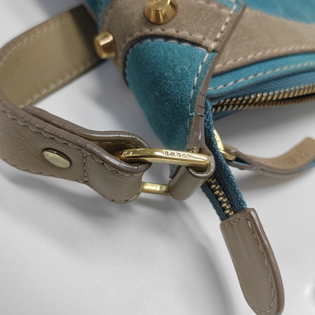 Suede Shoulder Bag Blue
