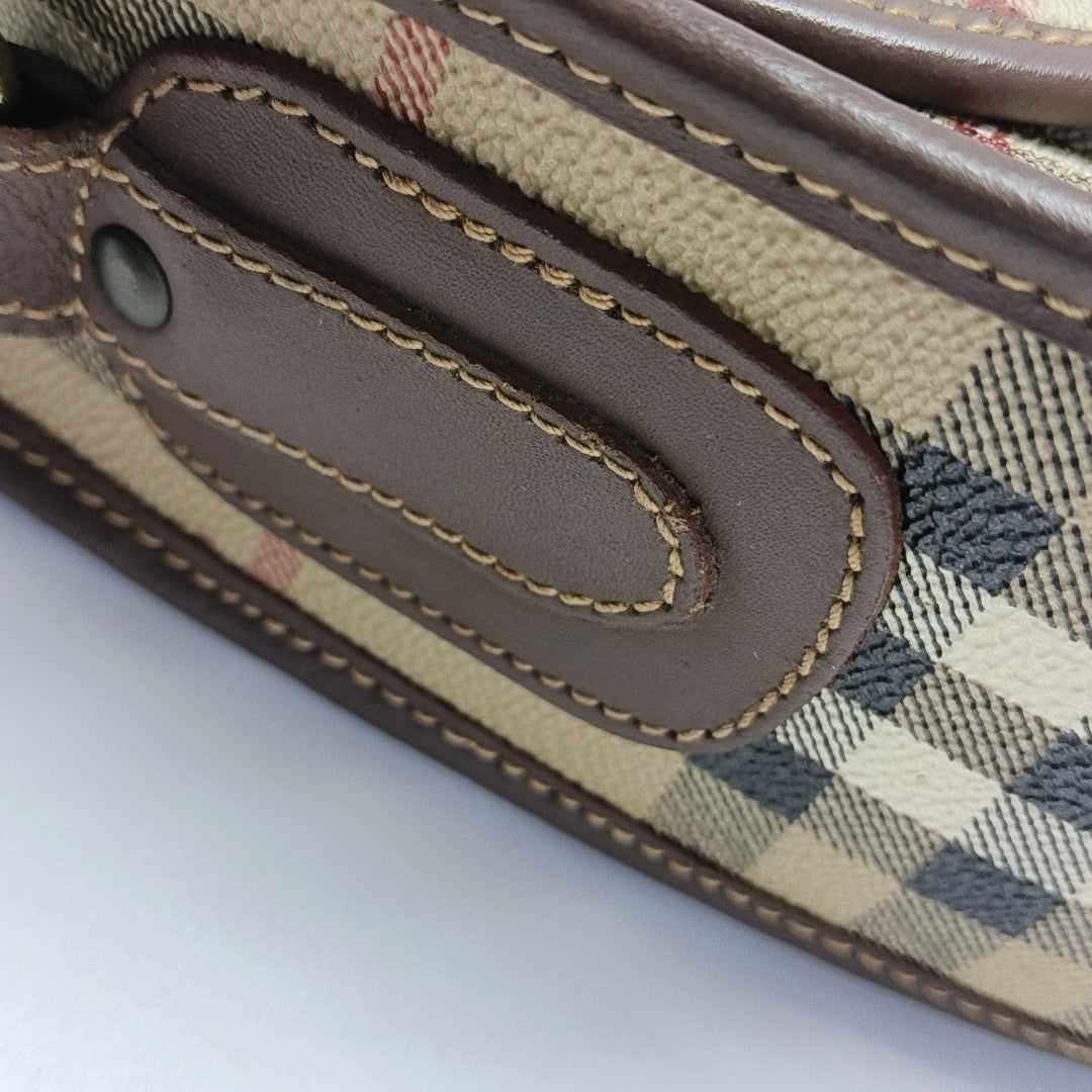 Coated Canvas Shoulder Bag Beige