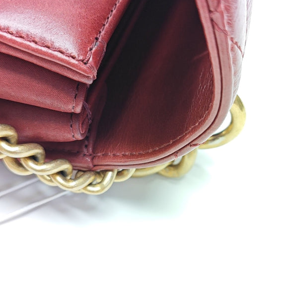 Quilted Calfskin Shoulder Bag Red