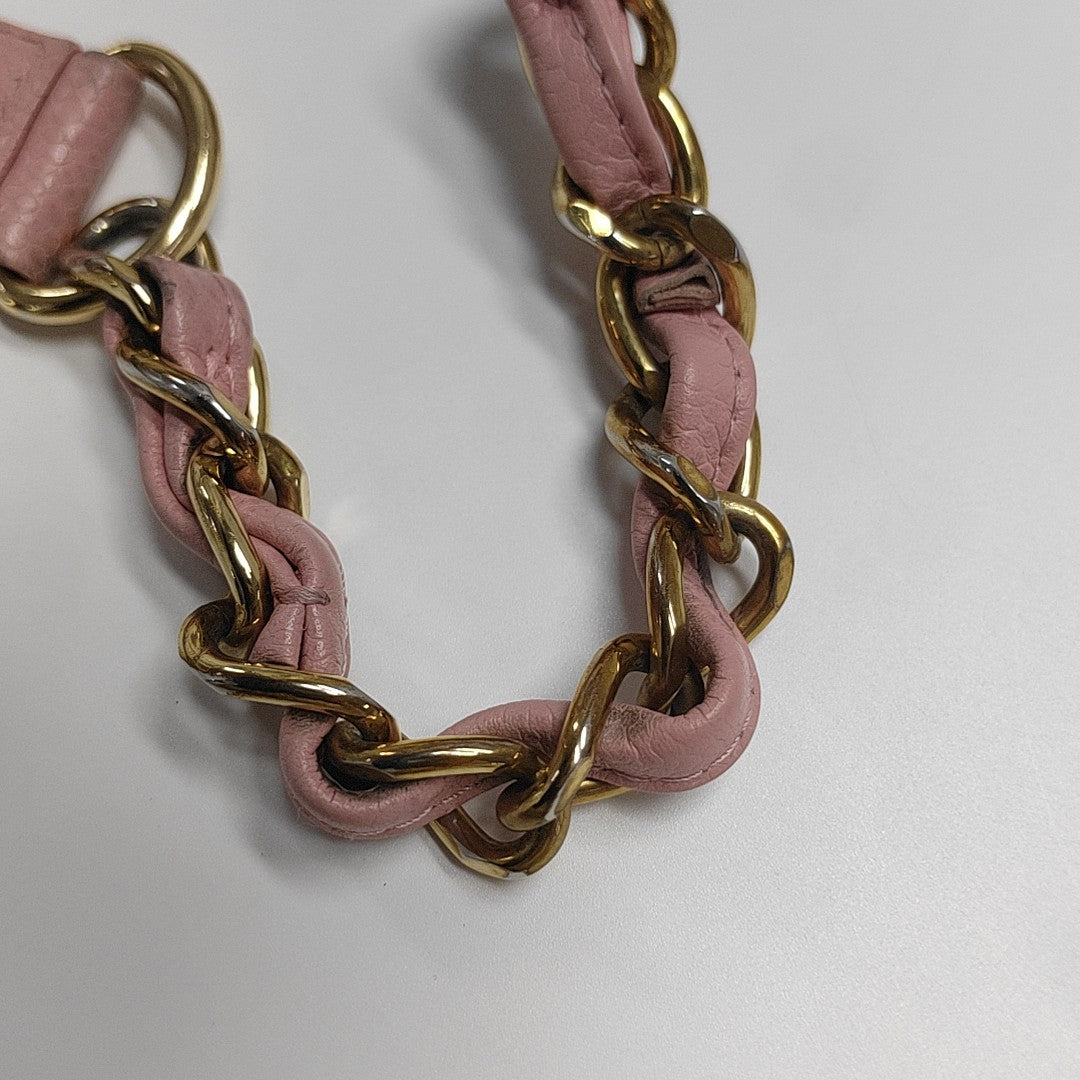 Quilted Grained Calfskin Top Handle Bag Pink