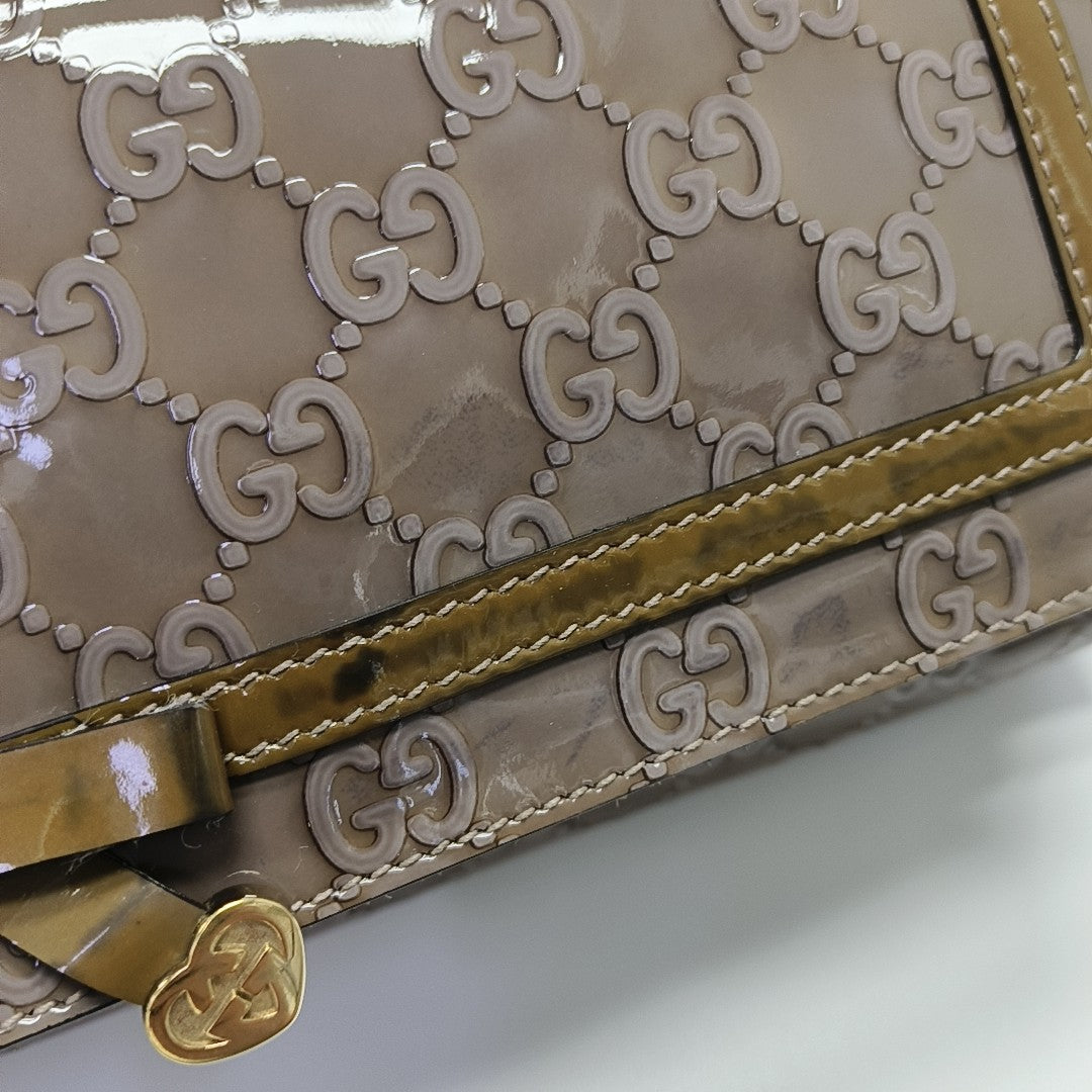 Monogram Patent Leather Shoulder Bag Purple